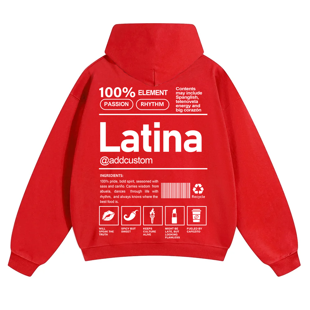 Latina Addcustom Unisex Fit Color Hoodie wearishow