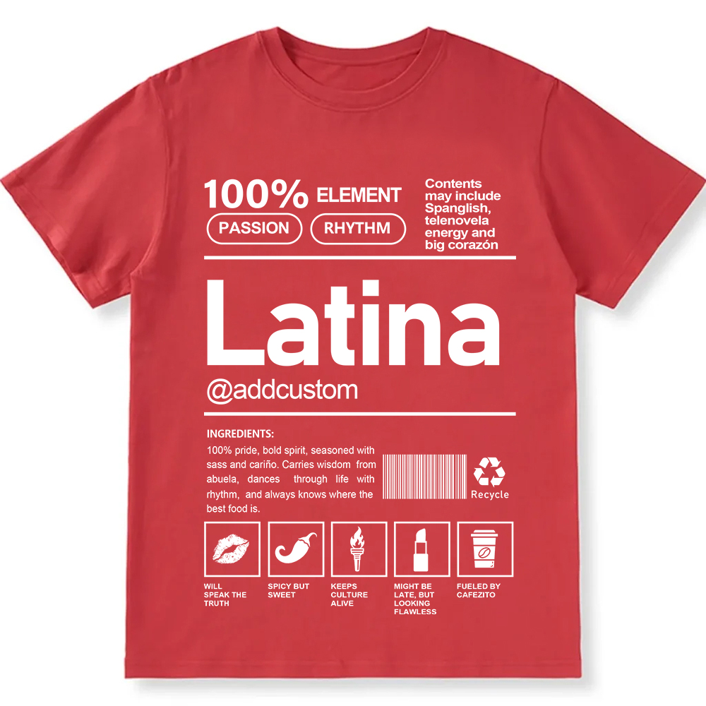 Latina Addcustom Unisex Fit  Cotton T-Shirt wearishow