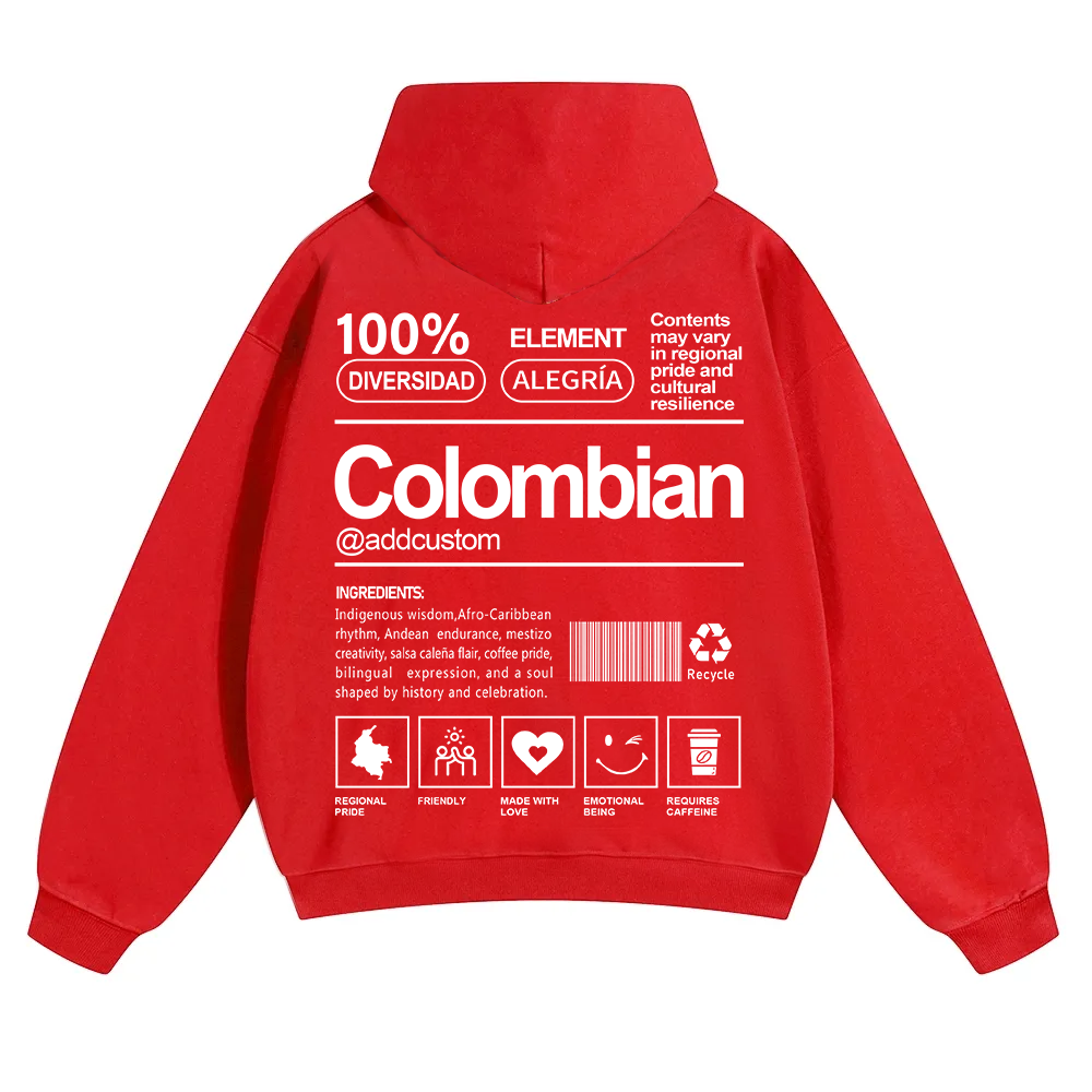 Colombian Addcustom Unisex Fit Color Hoodie wearishow