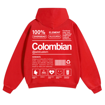 Colombian Addcustom Unisex Fit Color Hoodie wearishow