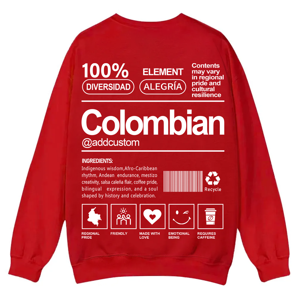 Colombian Addcustom Unisex Fit  Casual Crewneck Sweatshirt wearishow