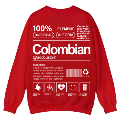 Colombian Addcustom Unisex Fit  Casual Crewneck Sweatshirt wearishow