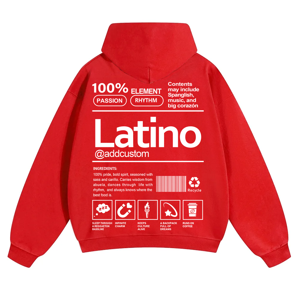 Latino Addcustom Unisex Fit Color Hoodie wearishow