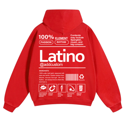 Latino Addcustom Unisex Fit Color Hoodie wearishow