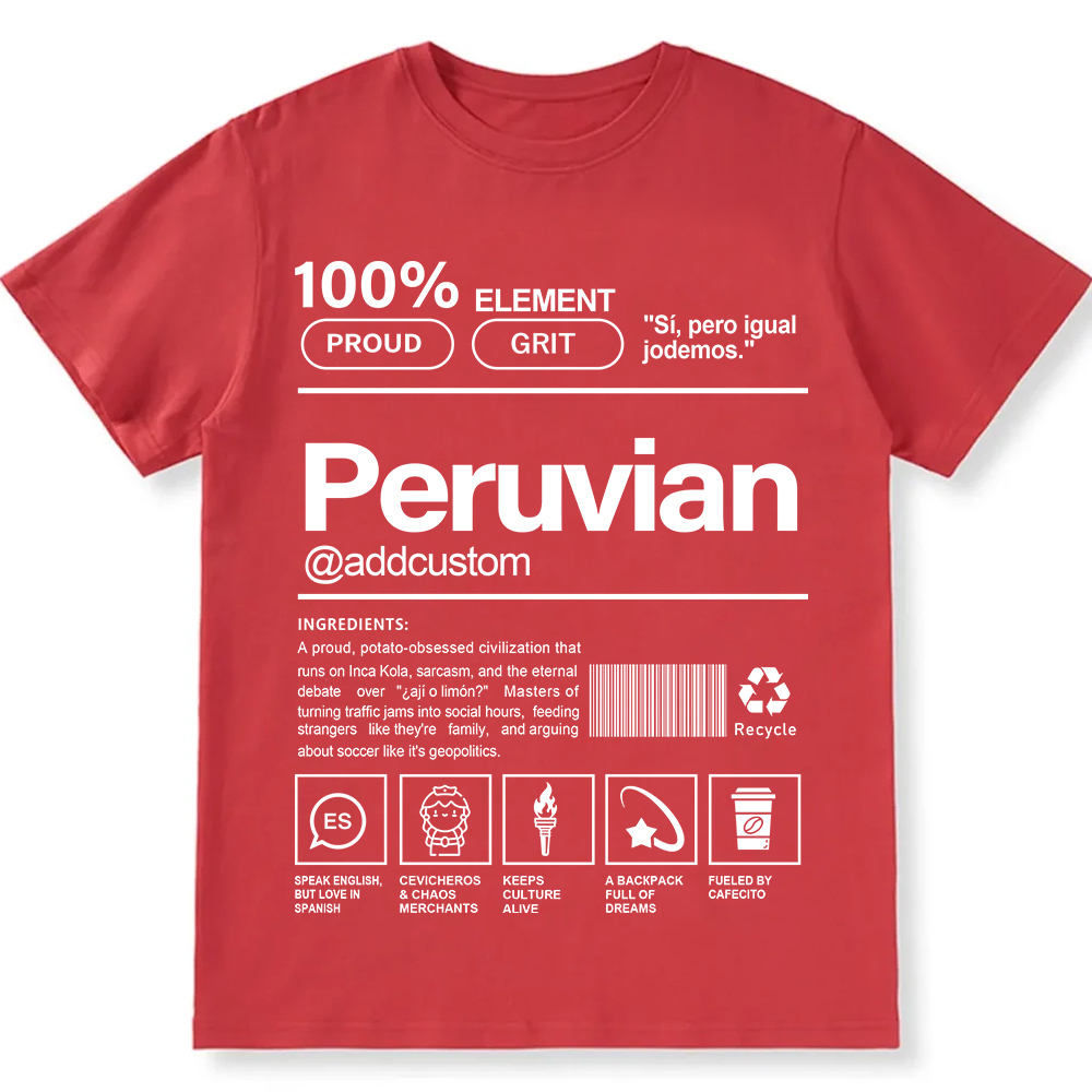 Peruvian Addcustom Unisex Fit  Cotton T-Shirt wearishow