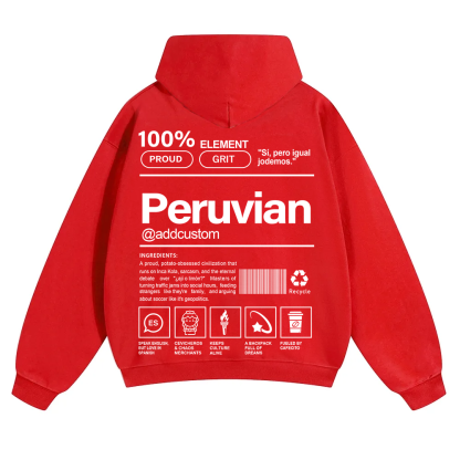 Peruvian Addcustom Unisex Fit Color Hoodie wearishow