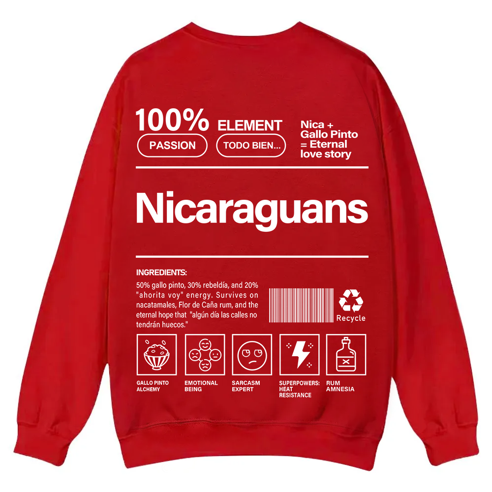 Nicaraguans Unisex Fit  Casual Crewneck Sweatshirt wearishow