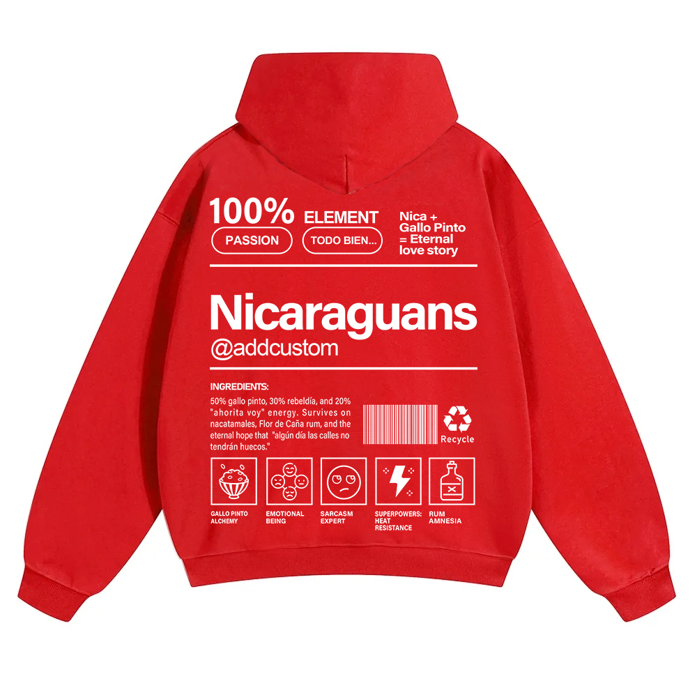 Nicaraguans Addcustom Unisex Fit Color Hoodie wearishow