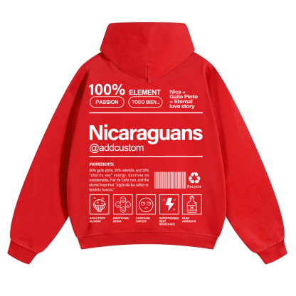 Nicaraguans Addcustom Unisex Fit Color Hoodie wearishow