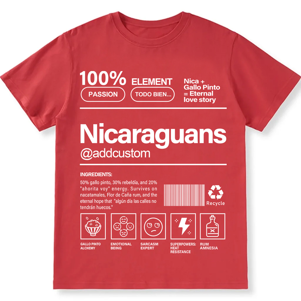 Nicaraguans Addcustom Unisex Fit  Cotton T-Shirt wearishow