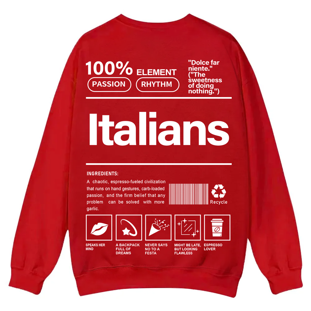 Italians Unisex Fit  Casual Crewneck Sweatshirt wearishow