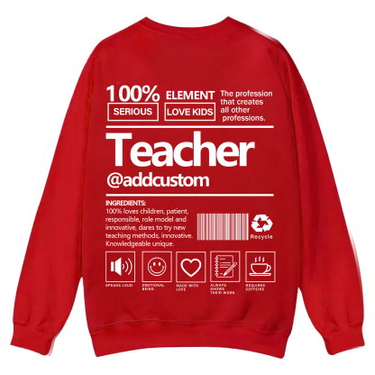 Teacher Addcustom Casual Crewneck Sweatshirt wearishow