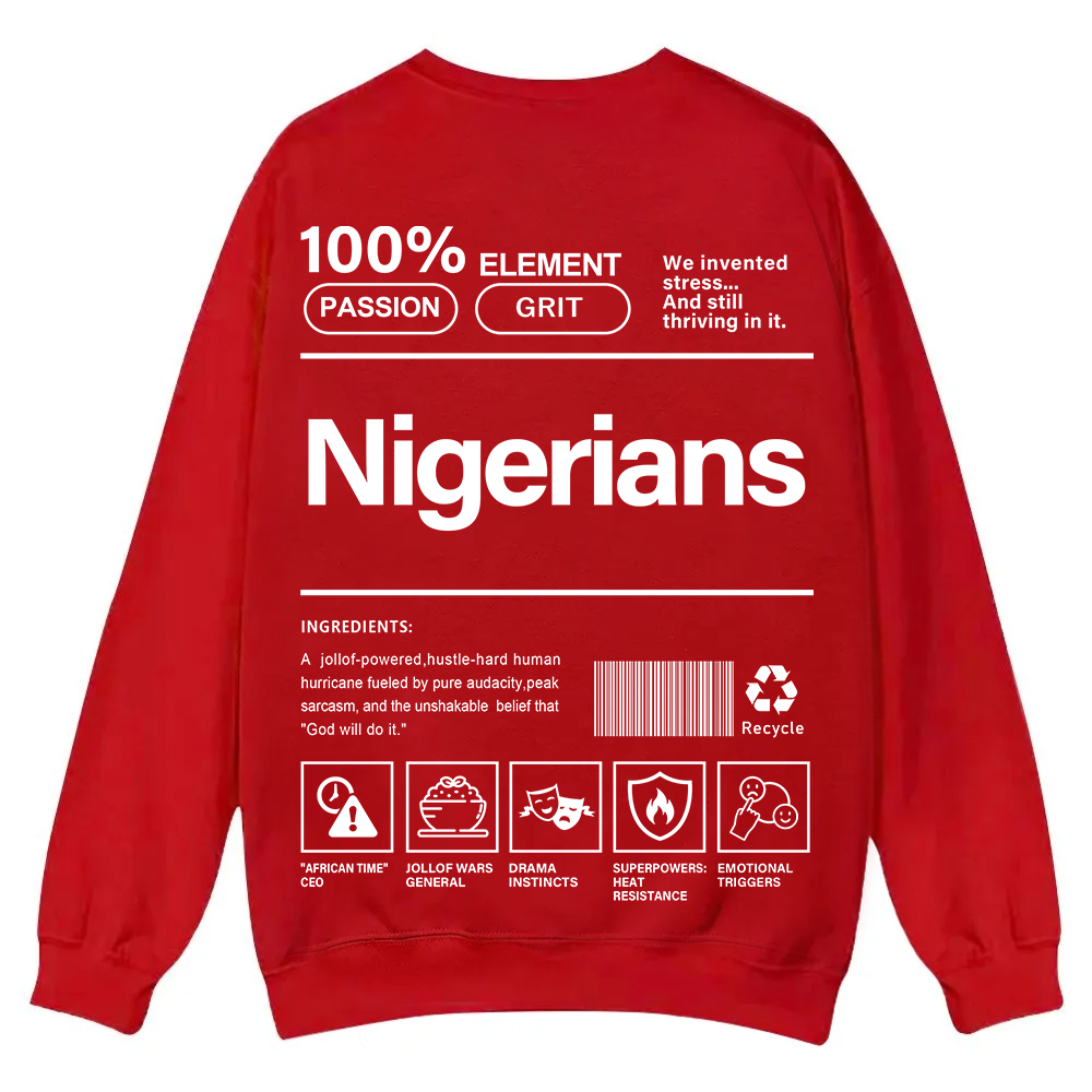 Nigerians Unisex Fit  Casual Crewneck Sweatshirt wearishow