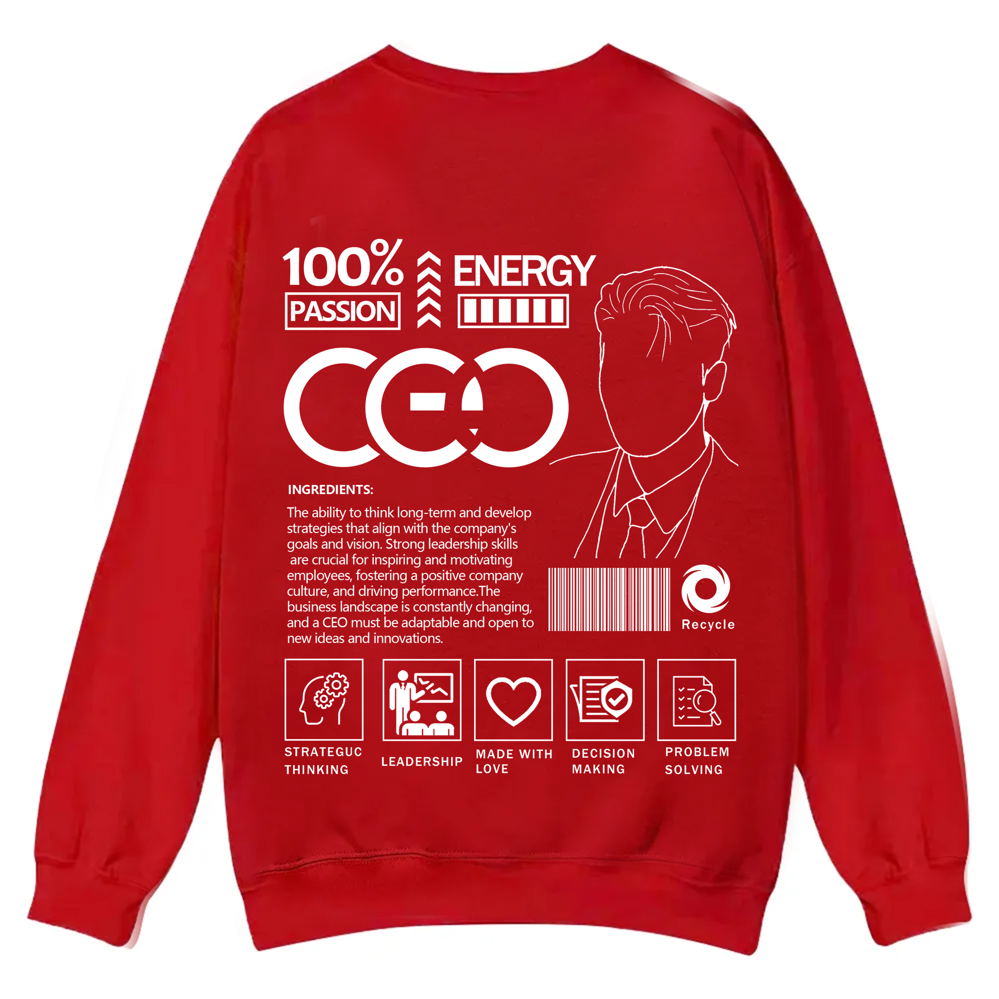 CEO Unisex Casual Crewneck Sweatshirt