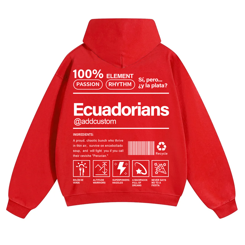Ecuadorians Addcustom Unisex Fit Color Hoodie wearishow