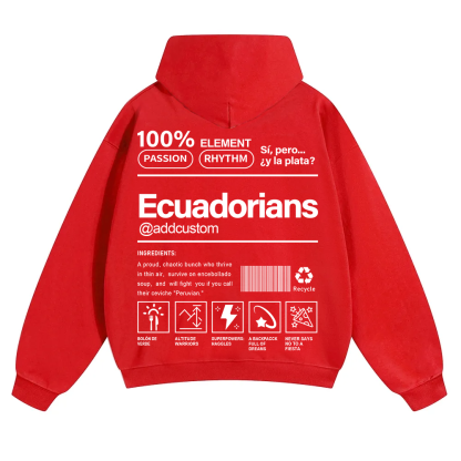 Ecuadorians Addcustom Unisex Fit Color Hoodie wearishow