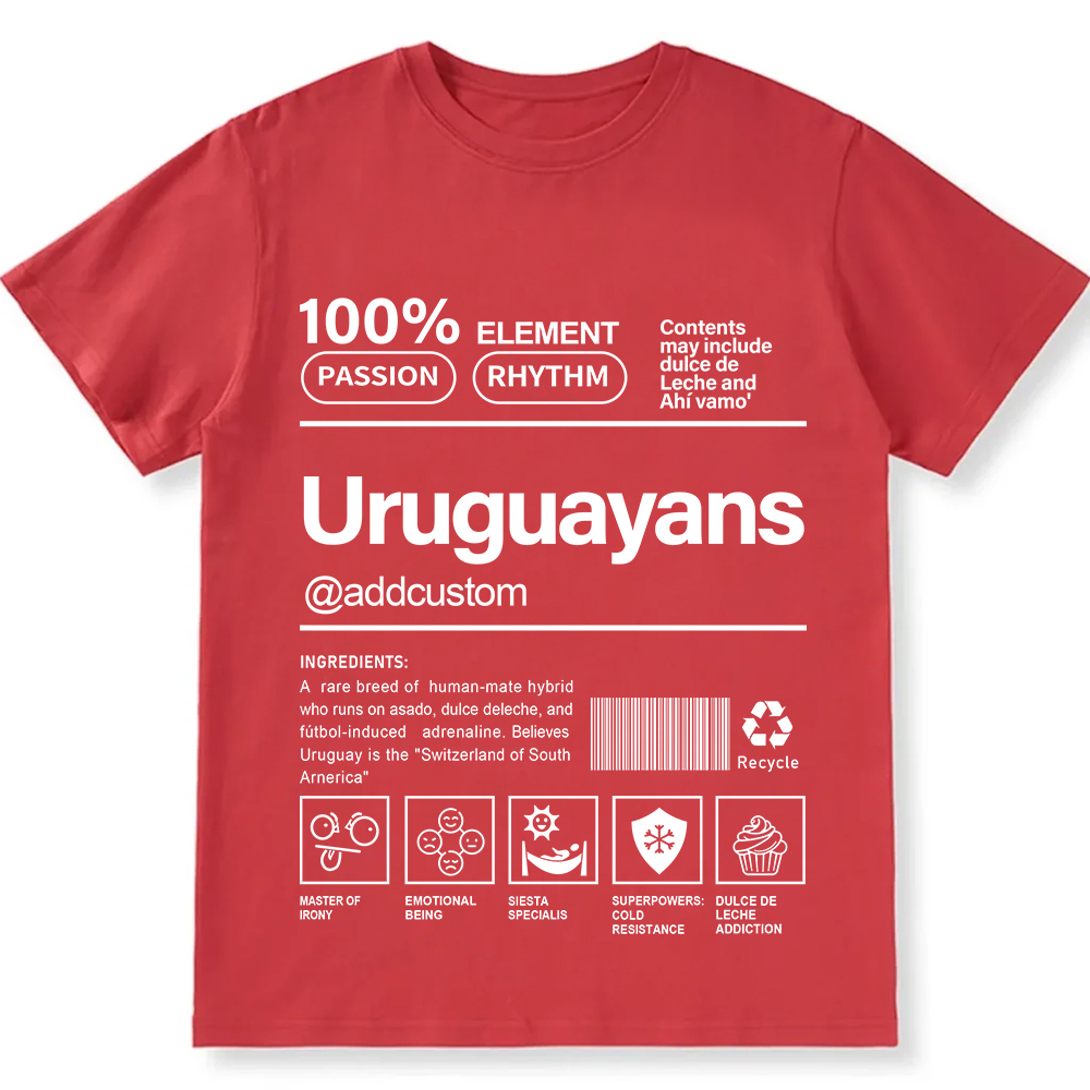 Uruguayans Addcustom Unisex Fit  Cotton T-Shirt wearishow