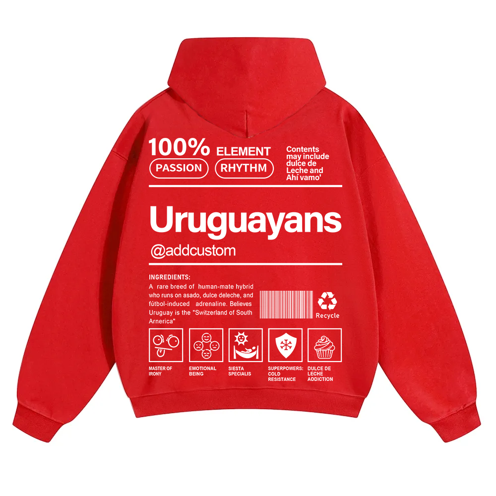 Uruguayans Addcustom Unisex Fit Color Hoodie wearishow