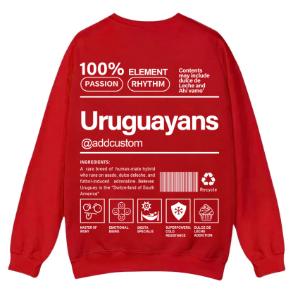 Uruguayans Addcustom Unisex Fit  Casual Crewneck Sweatshirt wearishow