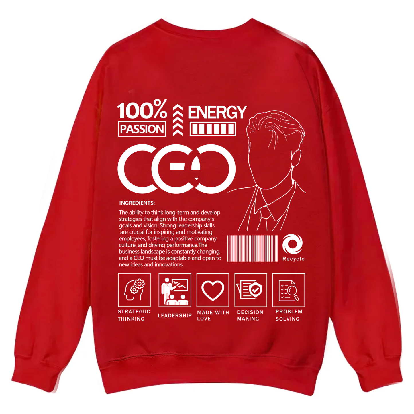 CEO Unisex Casual Crewneck Sweatshirt