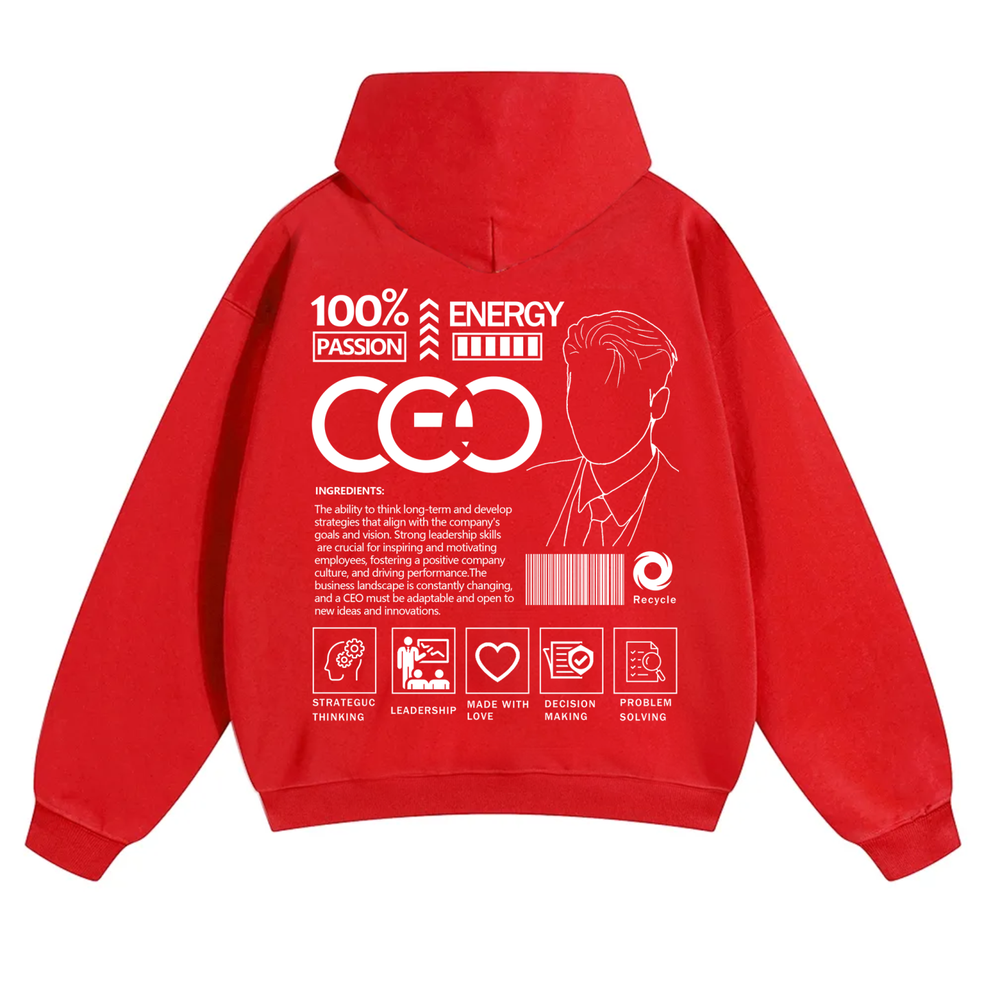 CEO Unisex Casual Print Hoodie