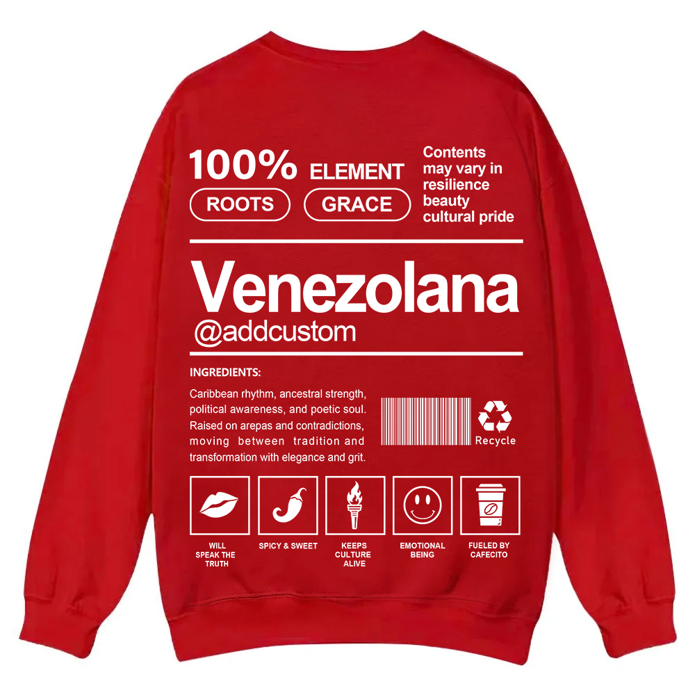 Venezolana Addcustom Unisex Fit  Casual Crewneck Sweatshirt wearishow