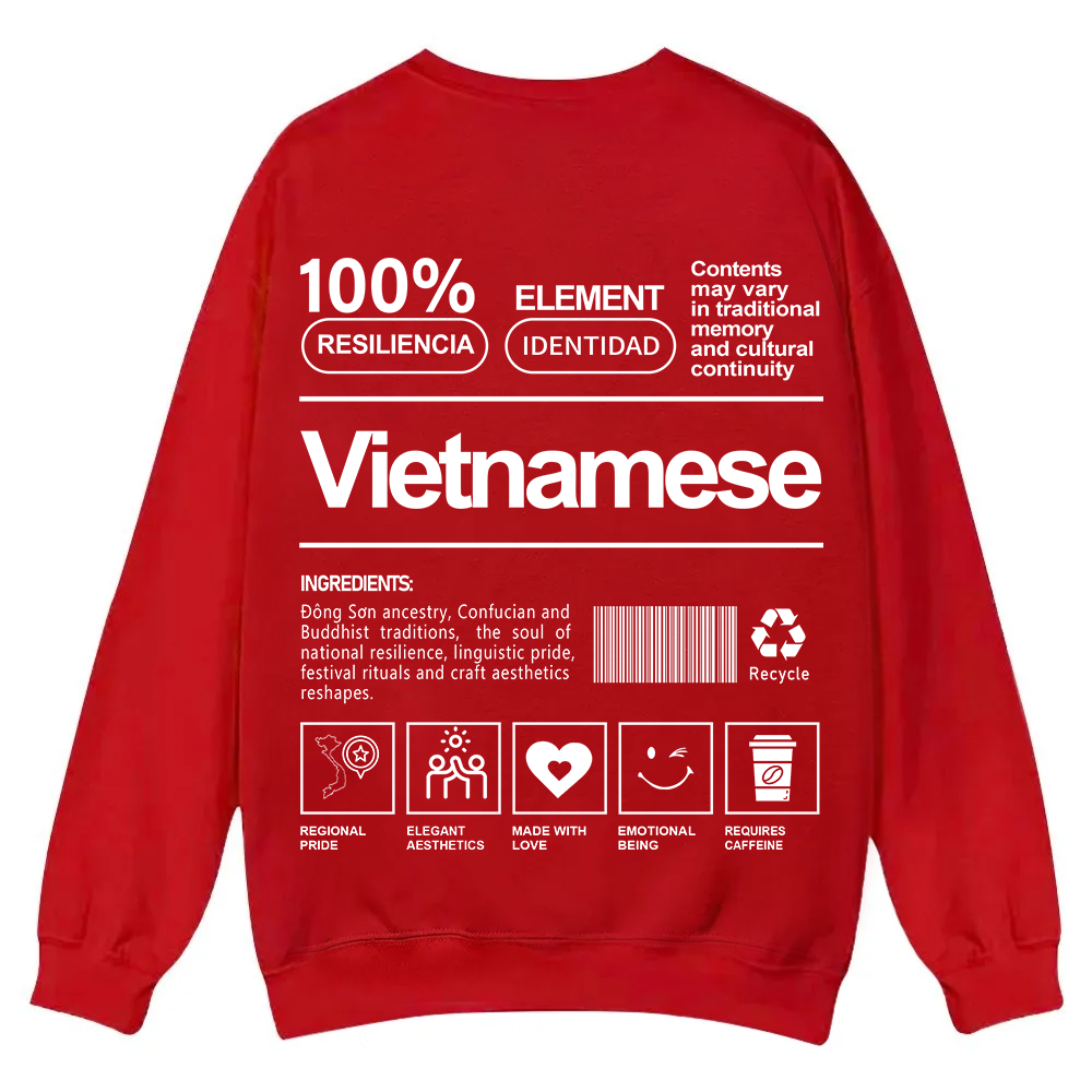 Vietnamese Unisex Fit  Casual Crewneck Sweatshirt wearishow
