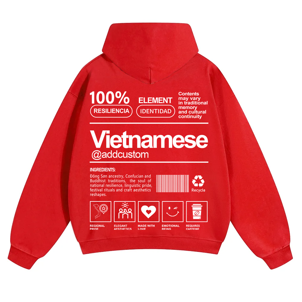 Vietnamese Addcustom Unisex Fit Color Hoodie wearishow