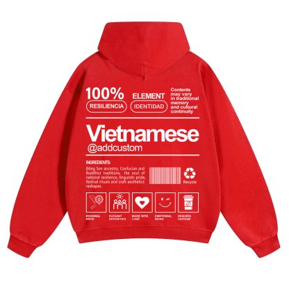 Vietnamese Addcustom Unisex Fit Color Hoodie wearishow
