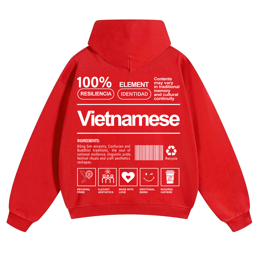 Vietnamese Unisex Fit Color Hoodie wearishow