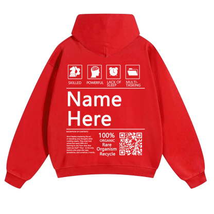 QR Code Customized Unisex Solid Hoodie