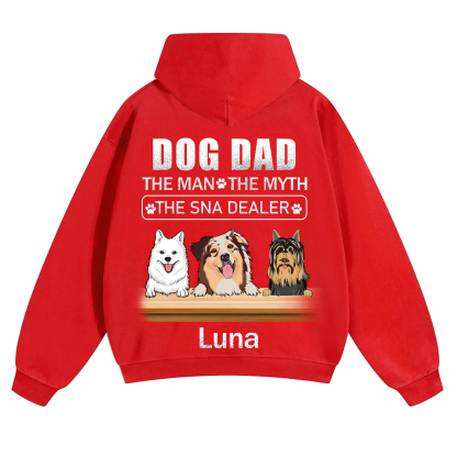 Dog Dad The Man The Myth The Snack Dealer - Personalized Custom Unisex Hoodie