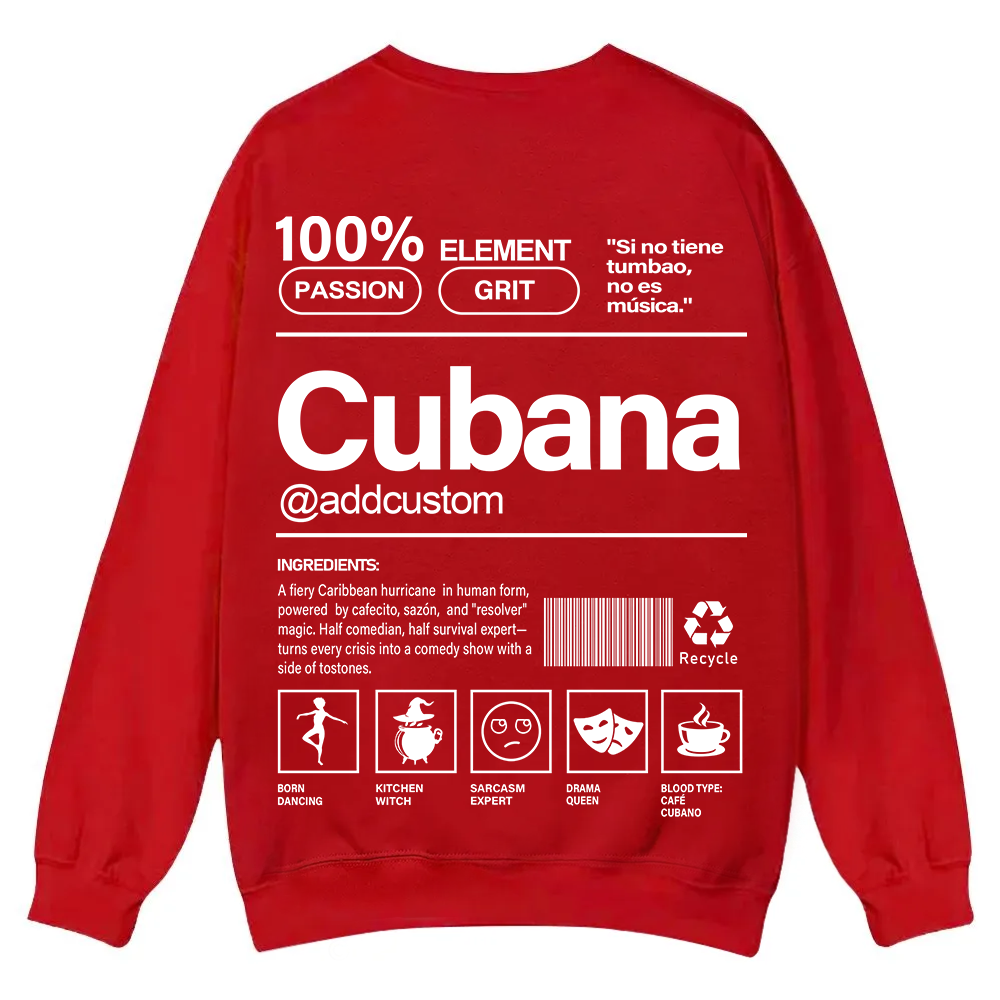 Cubana Addcustom Unisex Fit  Casual Crewneck Sweatshirt wearishow
