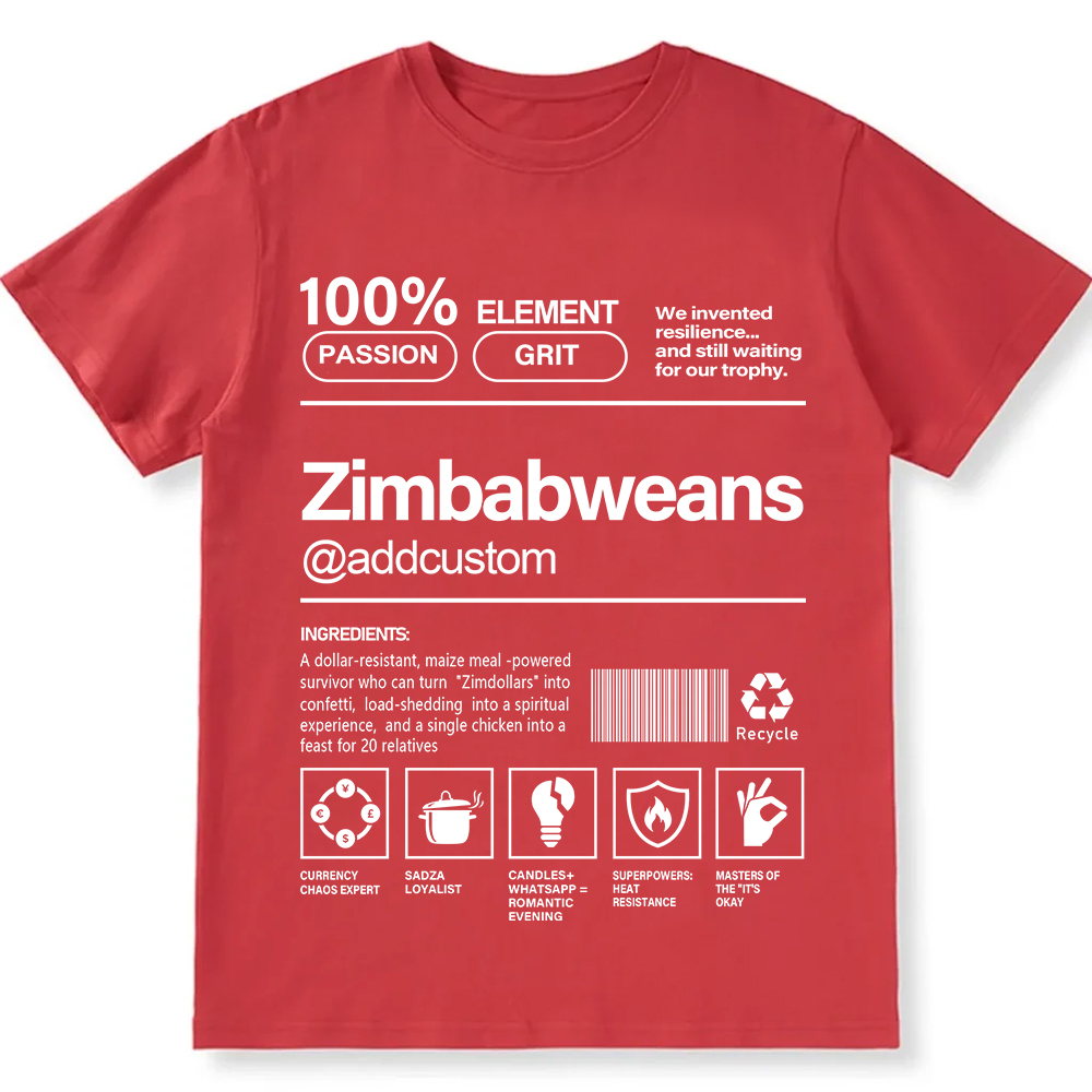 Zimbabweans Addcustom Unisex Fit  Cotton T-Shirt wearishow