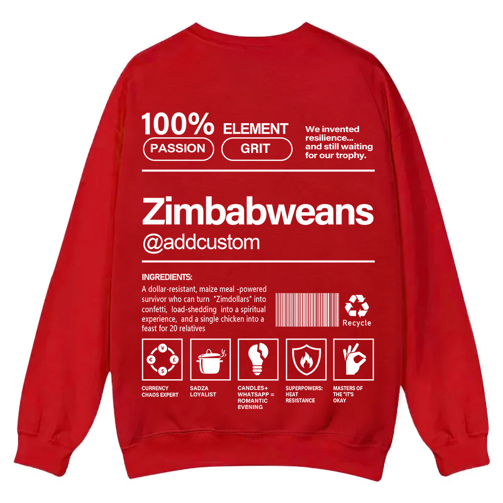 Zimbabweans Addcustom Unisex Fit  Casual Crewneck Sweatshirt wearishow