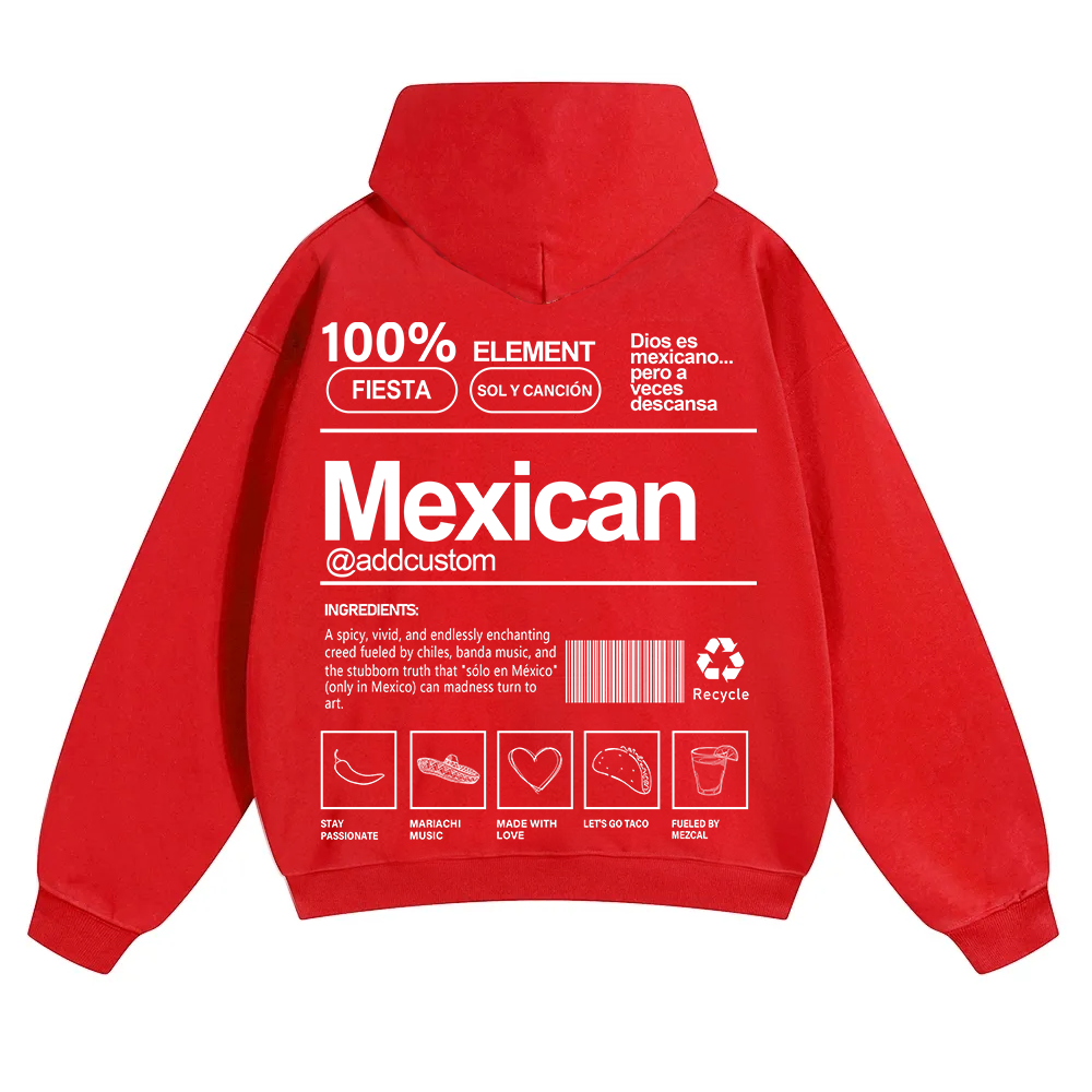 Mexican Addcustom Unisex Fit Color Hoodie wearishow