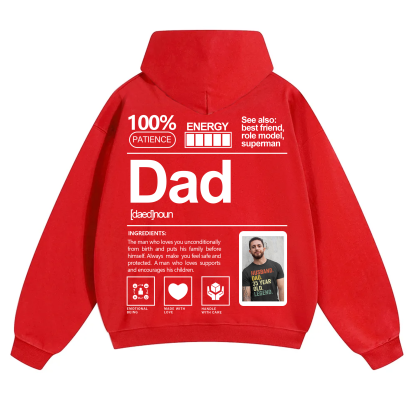 Addcustom Photo Dad Solid Color Hoodie