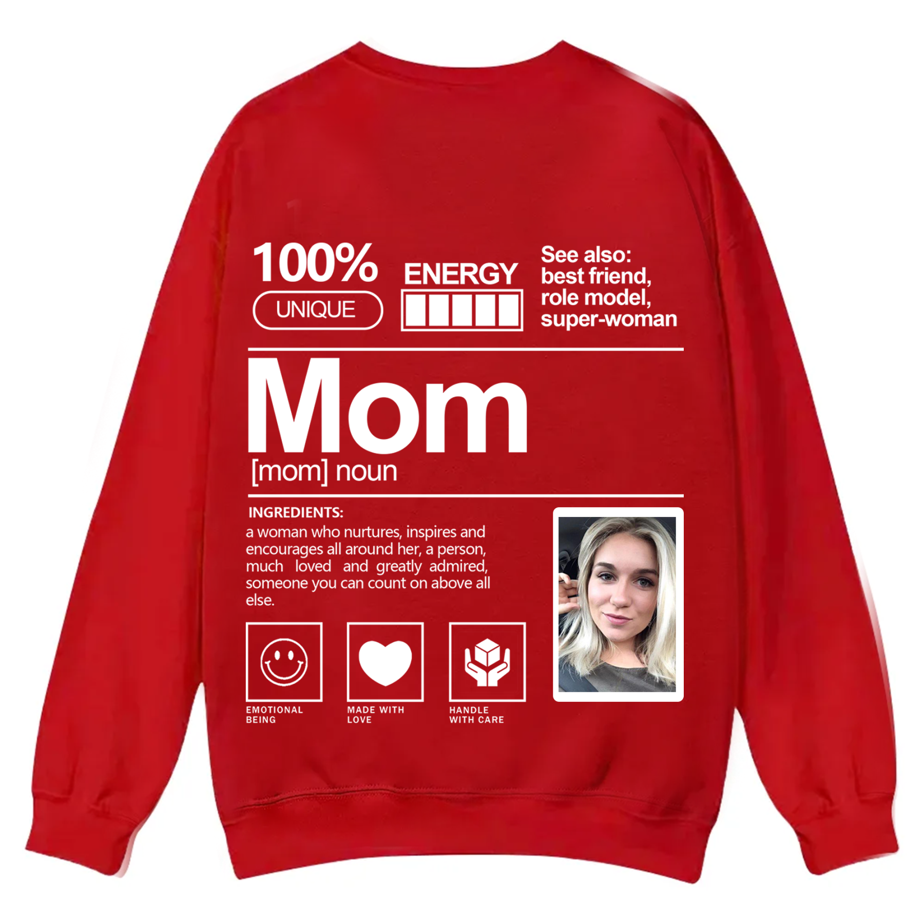 Addcustom  Photo Mom Casual Crewneck Sweatshirt