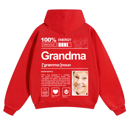Addcustom Photo Grandma Solid Color Hoodie