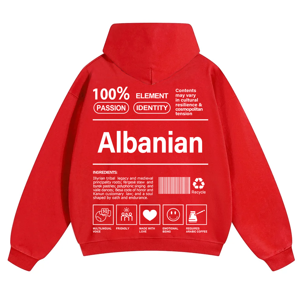 Albanian Unisex Fit Color Hoodie wearishow