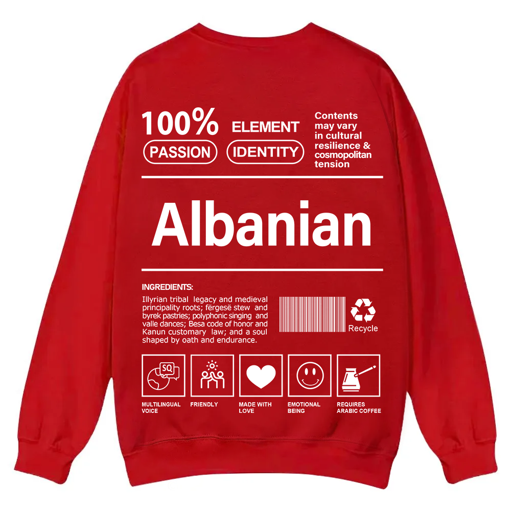 Albanian Unisex Fit  Casual Crewneck Sweatshirt wearishow