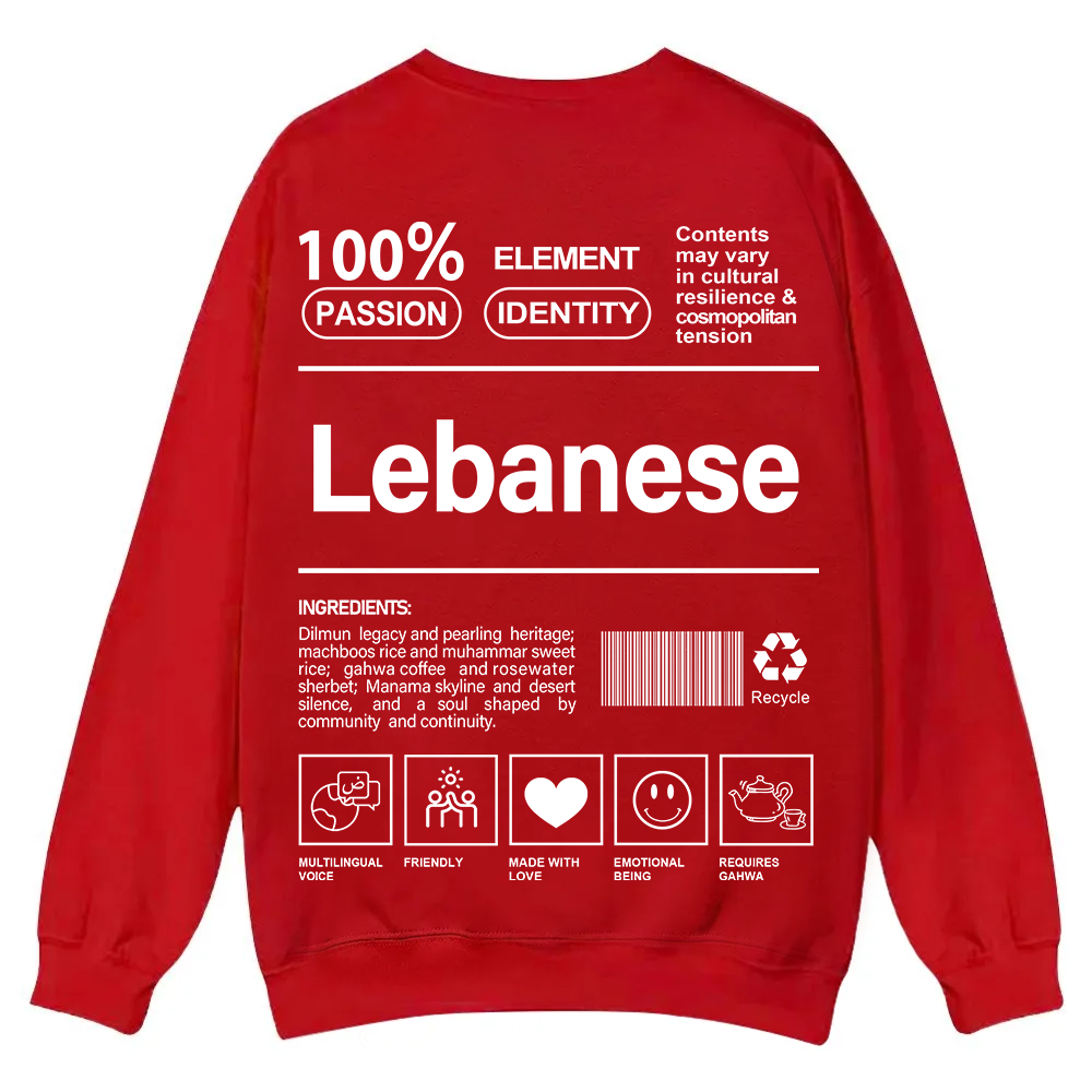 Lebanese Unisex Fit  Casual Crewneck Sweatshirt wearishow