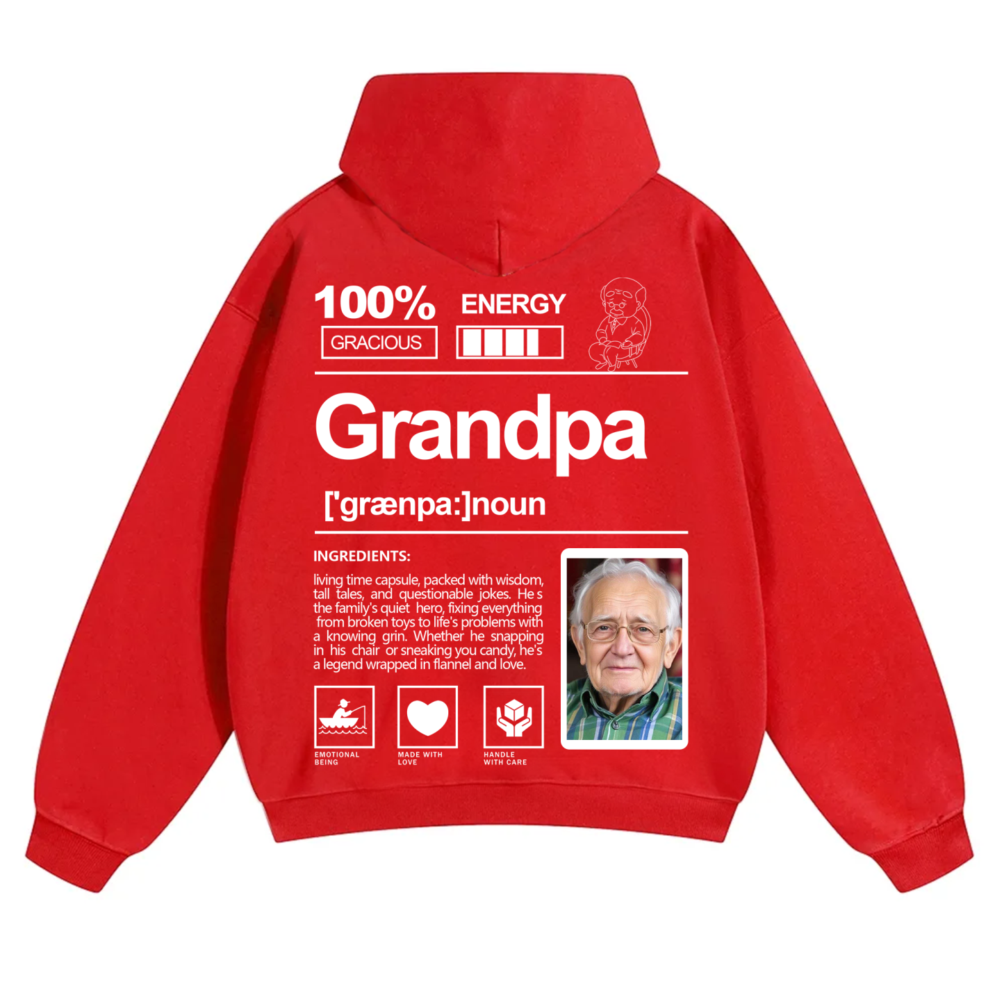 Addcustom Photo family Solid Color Hoodie