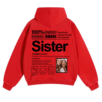 Addcustom Photo Sister Solid Color Hoodie
