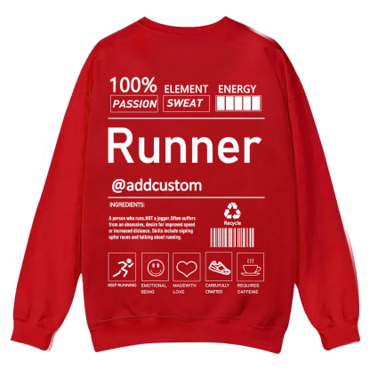 Addcustom Runner Casual Crewneck Sweatshirt