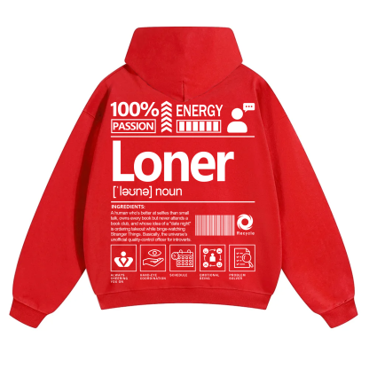 Loner Unisex Fit Solid Color Hoodie
