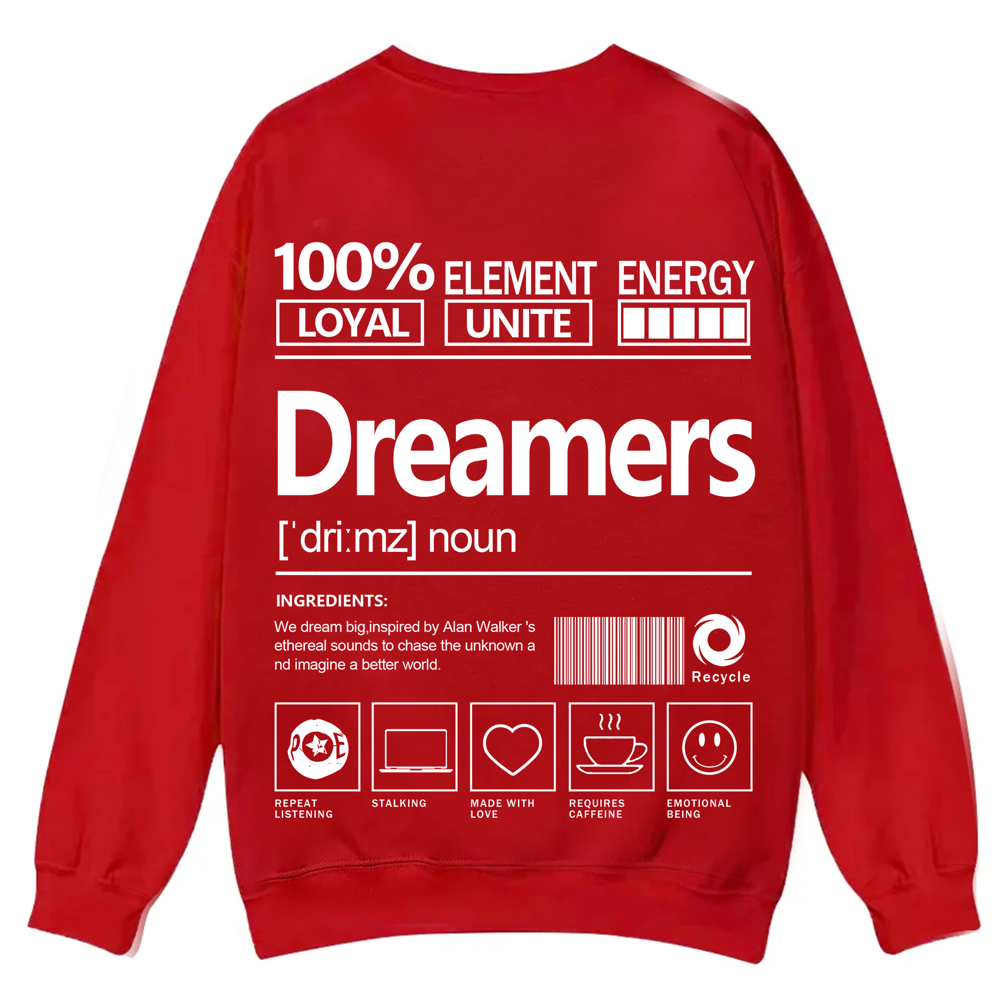 Dreamers Unisex Fit Casual Crewneck Sweatshirt