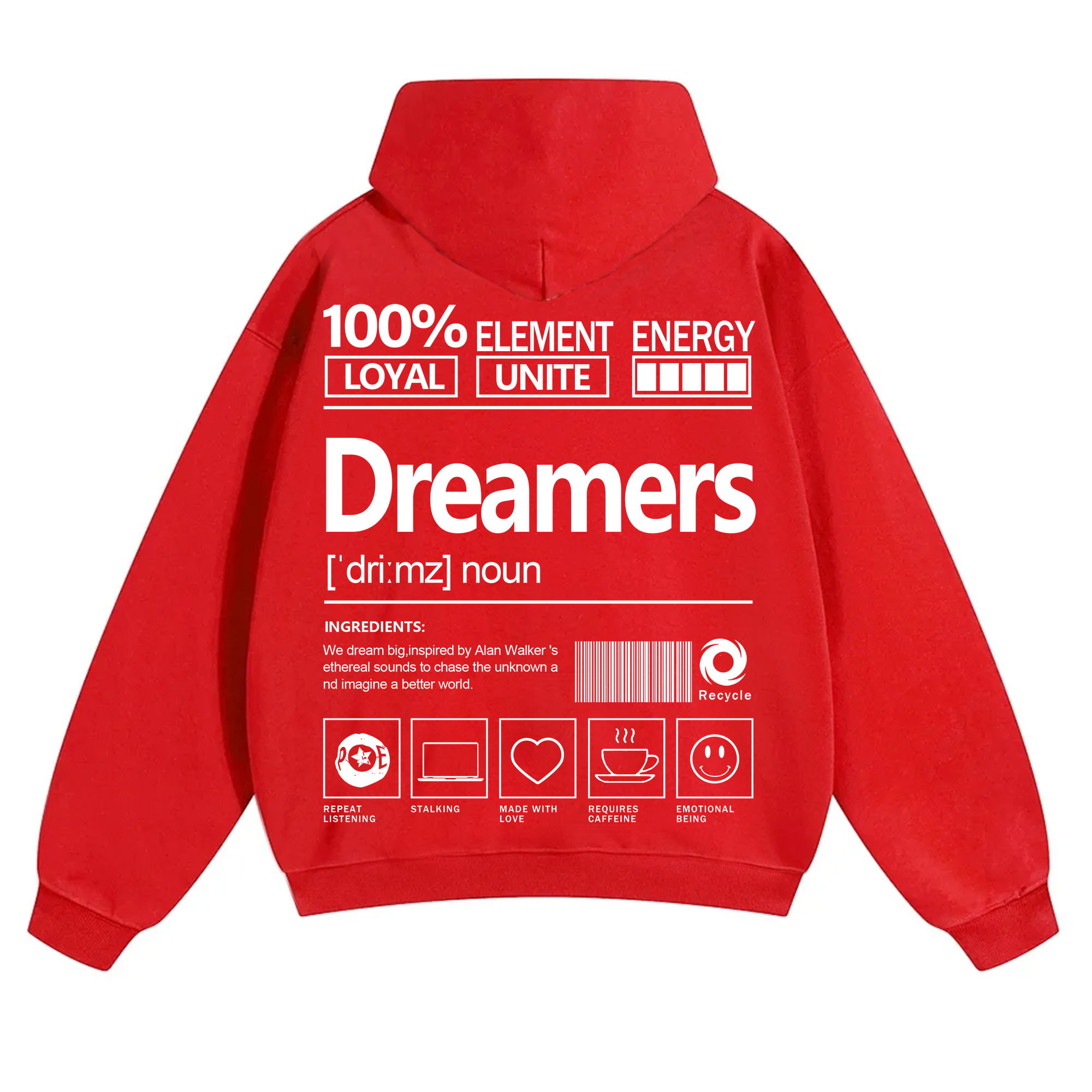Dreamers Unisex Fit Solid Color Hoodie