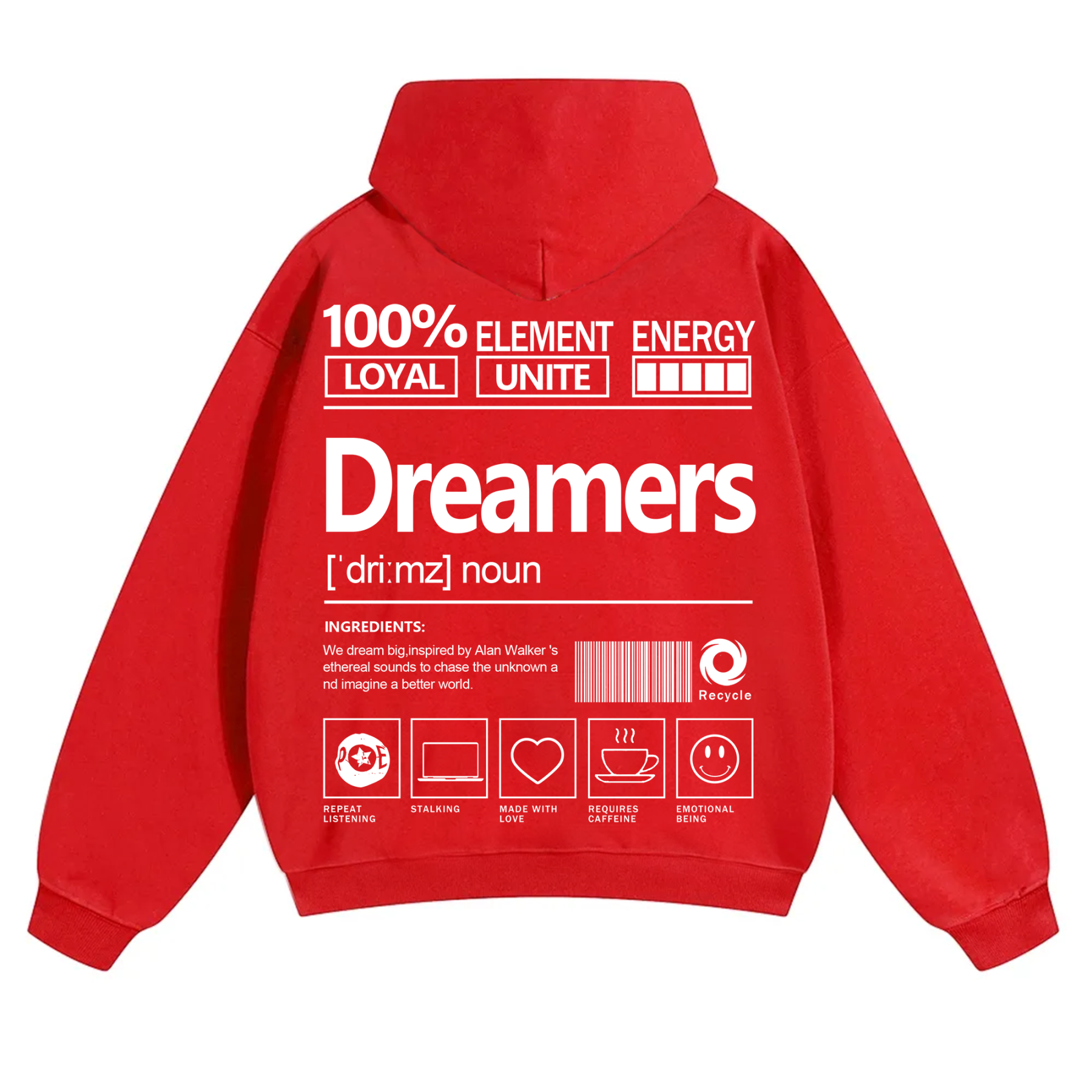 Dreamers Unisex Fit Solid Color Hoodie