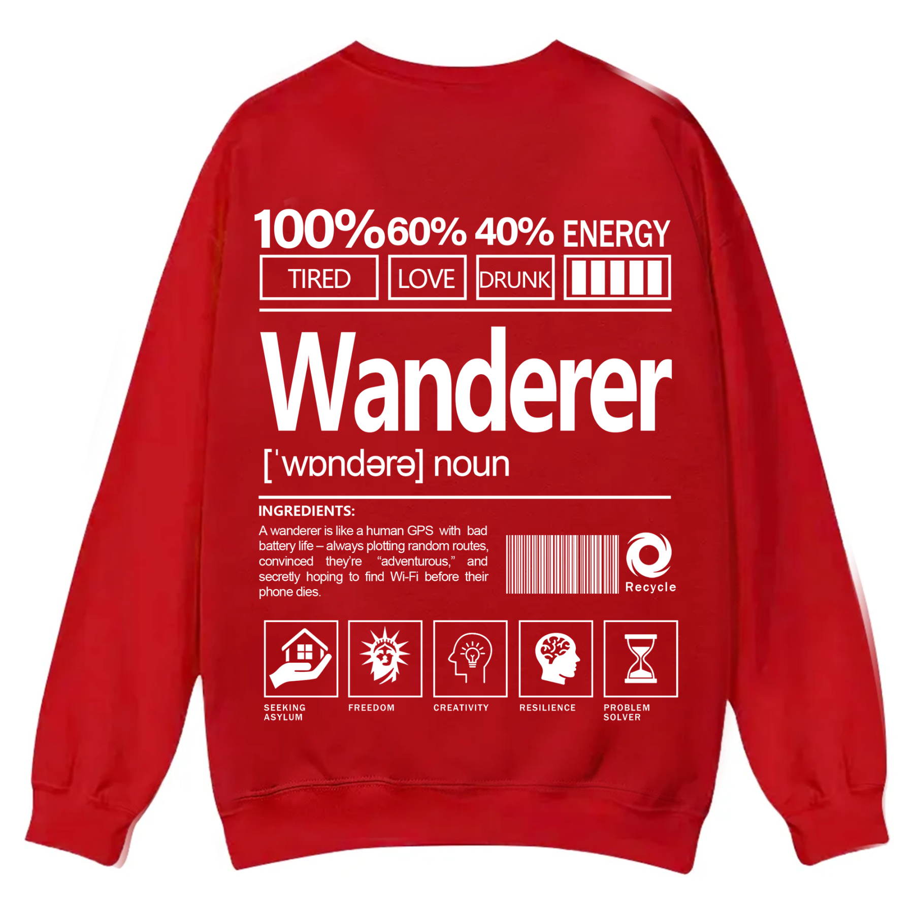 Wanderer Unisex Fit Casual Crewneck Sweatshirt